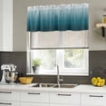 thumbnail image 5 of Blue Ombre Valances for Windows, Decorative Rod Pocket Window Valance Curtains, Contemporary Gradient Abstract Art Short Curtain Drapes for Kitchen/Bathroom/Living Room, 2 Panels, 42" W x 18" L, 5 of 8
