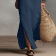 thumbnail image 6 of FAIWAD Linen Dress Women V Neck Sleeveless Side Slit Maxi Dresses Loose Casual Flowy Boho Sundress, 6 of 9