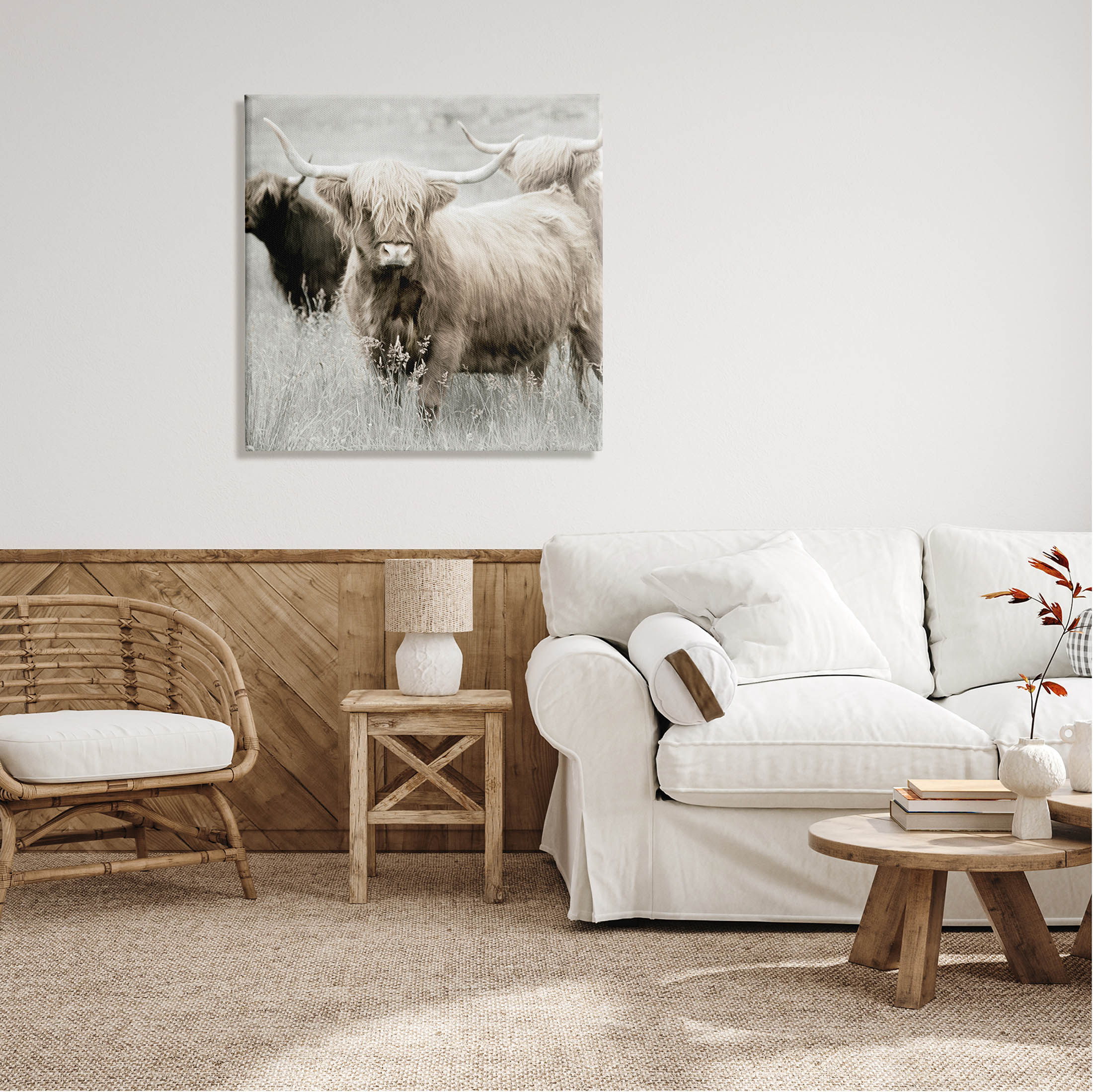 Stupell Industries Highland Cattle Country Meadow Photograph Gallery Wrapped Canvas Print Wall Art, Design by Danita Delimont