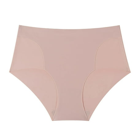 Mashaouyo Mid Waist Yoga Large Size Ice Silk Bottom Pants No Mesh Panties for Women