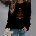 thumbnail image 2 of Hauts de Noël pour Femmes Mignons T-Shirts Imprimés Raglan Manches Longues Chandail Décontracté Col Rond Chandail en Molleton Ample Confortable Hauts A1, 2 of 7