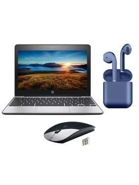 Restored | HP Chromebook | 11.6-inch | Intel Celeron | 4GB RAM | 16GB | 2022 Latest OS | Bundle: Wireless Mouse, Bluetooth/Wireless Airbuds By Certified 2 Day Express