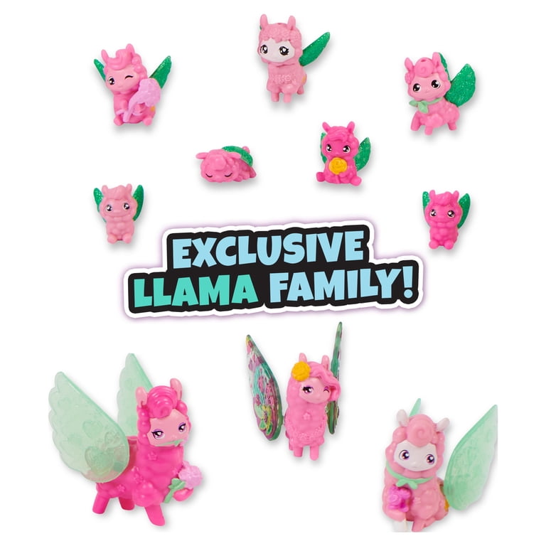 Hatchimals Pack Aventure 10 Famille Surprise Lamas Fleuristes - 10 Figurines + Jeu Parc D'Attractions