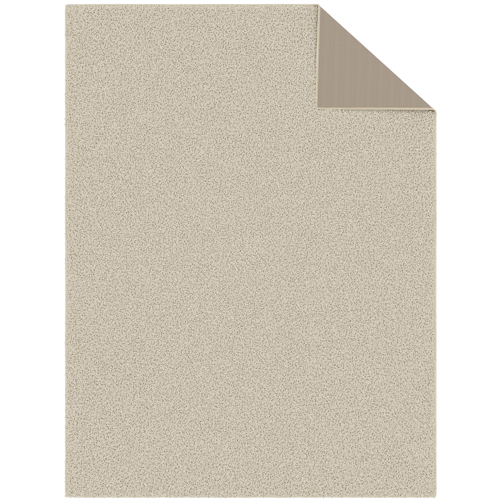 Sweet Home Stores Cozy Non-Slip Rubberback Solid 5x7 Soft Indoor Area Rug, 5' x 7', Cream