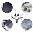 thumbnail image 3 of Bikini sexy para mujer, con parte inferior de cristal y triángulo, traje de baño con cuello halter, traje de baño sexy, 3 of 5