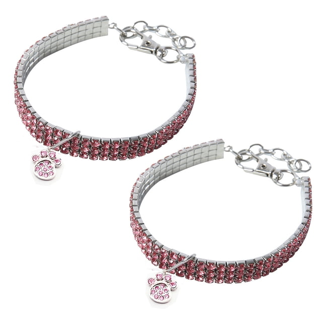 Pieza de collar de mascota con diamantes de imitación brillantes, colgante brillante, collar de perro, cristal ajustable