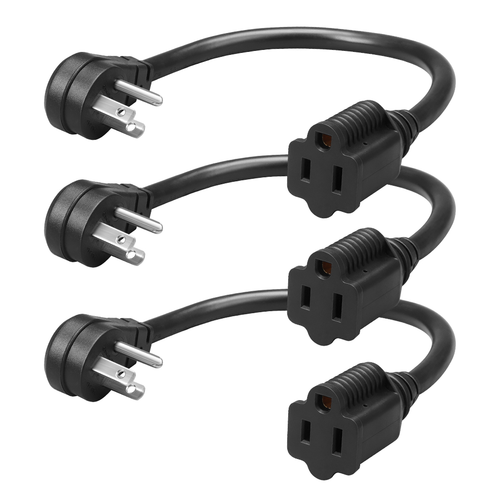 DEWENWILS 1 Foot Extension Cord, Low Profile Angled Flat Plug, Rated