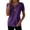 Purple, variant on QIUOMBBP Womens Soft T Shirts Short Sleeve Zipper Neck Solid Top Plus Size Casual Comfy Summer Daily Shirt White M