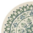 thumbnail image 4 of Safavieh Novelty 4' Round Hand Tufted Wool Rug in Ivory and Teal, 4 of 6