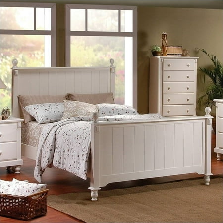 Trent Home Pottery Panel Bed in White Finish-Eastern King