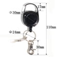 thumbnail image 2 of SagaSave 1/2/5/10 Pcs Telescopic Keychain Retractable Badge Holder Carabiner Reel Clip Portable Black, 2 of 6