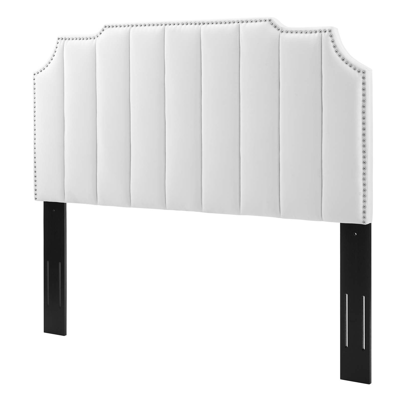 Headboard, King Size, Velvet, White, Modern Contemporary Urban Design