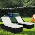 thumbnail image 2 of BaytoCare 3-Piece Outdoor Patio Furniture Set Chaise Lounge, Patio Reclining Rattan Lounge Chair Chaise, 2 of 10