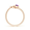 thumbnail image 2 of ANGARA Natural Solitaire Amethyst Infinity Knot Ring in 14K Rose Gold for Women (Size-4mm) | February Birthstone, Birthday, Anniversary, Jewelry Gift for Women | Natural Amethyst Ring, 2 of 10