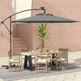 thumbnail image 2 of Costway Parasol Déporté de 3 m (10 Pi) avec Protection Solaire, Éclairage DEL, Rotation à 360°, Gris, 2 of 7