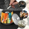 thumbnail image 4 of Yayeee Ashtray with Lid for Cigarette Smokeless Stainless Steel Home Ash Holder, Colorful Cocktails, 4 of 7