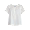 thumbnail image 6 of Time and Tru Women's Cotton Button Up Blouse with Short Sleeves, Sizes XS-XXXL, 6 of 6