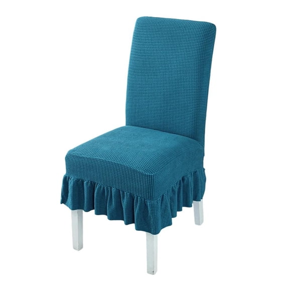JUANCHENG Stretchy Pleated Chair Covers with Skirt - Comfortable Dark Green