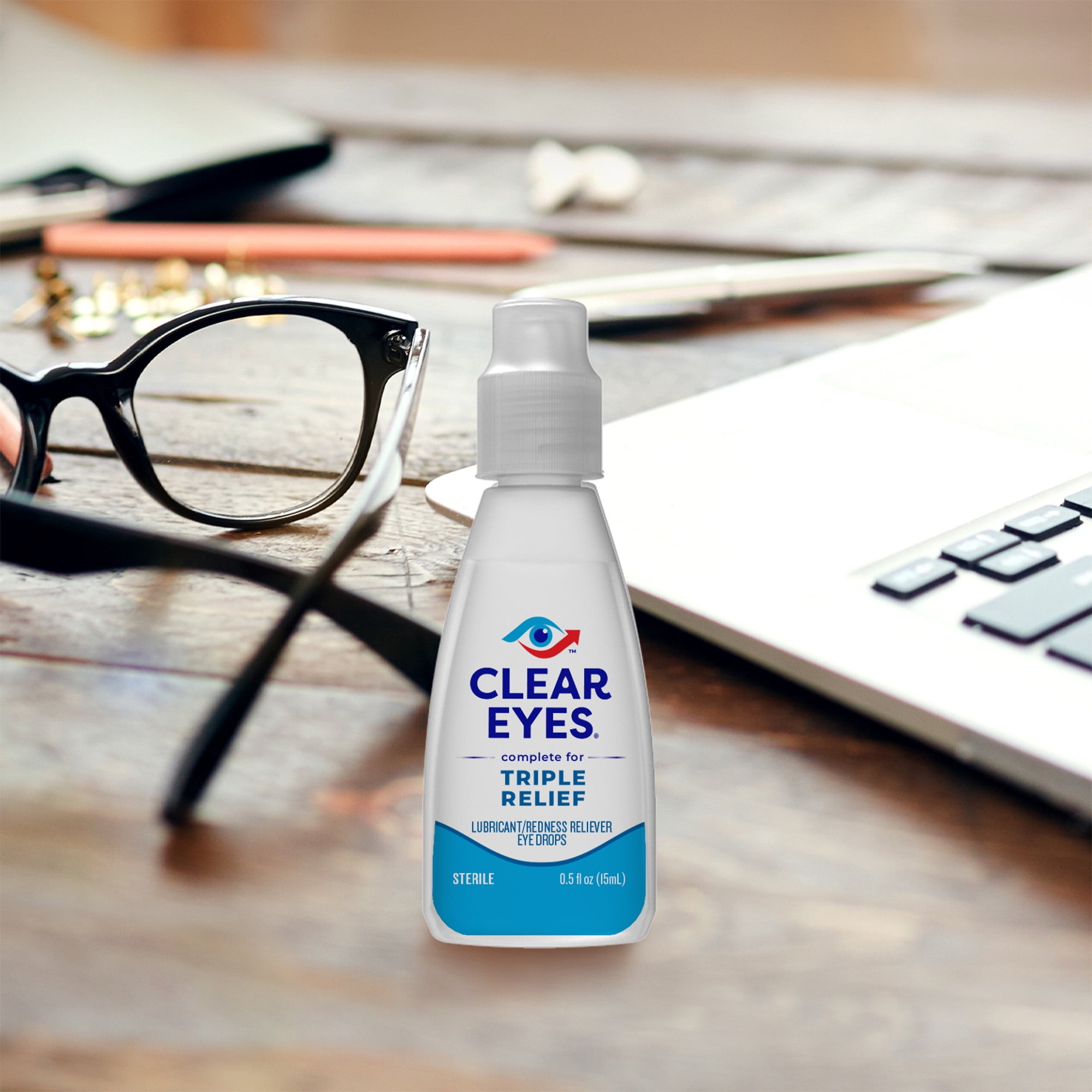 Clear Eyes Triple Relief Lubricant Eye Drops, 0.5 fl oz