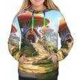 thumbnail image 3 of KLL Cute Mushroom Town for Womens Pullover Hoodie with Pocket Hooded Long Sleeve Shirts Sweatshirt for Women-XX-Large, 3 of 7
