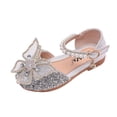 thumbnail image 4 of Girls Dress Shoes Mary Jane Shoes for Girls with Low Heel Princess Bling Pearl Crystal Butterfly Ballet Flats for Wedding Party, 4 of 7