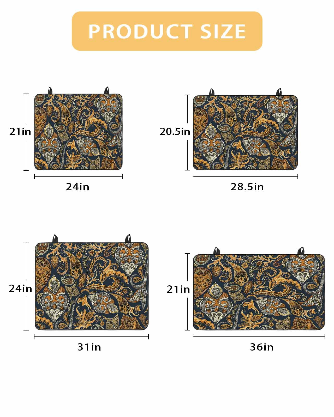 nqOlkjepod Large Induction Cooktop Protector Mat 24"x21", Boho Floral Stove Top Covers for Electric Stove, Vintage Botanical Paisley Flower Decorative Stove Burner Cover Mats, Glass Top Stove Cover
