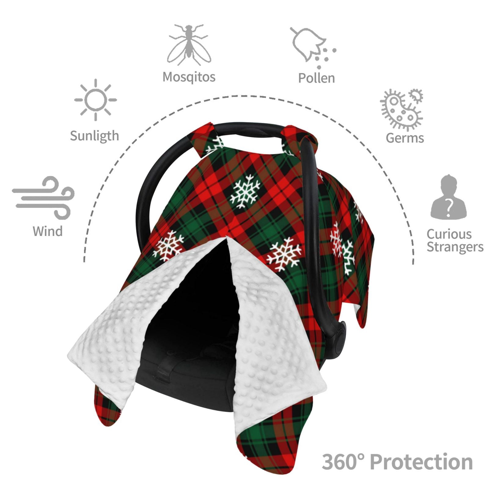 Car Seat Cover Baby - Christmas With Character Breathable Infant Car Seat Cover for Baby Carseat, Lightweight Comfort Baby Essentials Must Haves Newborn Stuff for Girl Boy