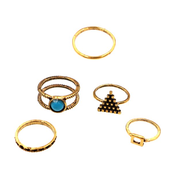 Juego de Anillos de Oro Yuyangstore Plata Oro Mujeres