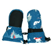 Jan & Jul Waterproof Stay-on Winter Snow and Ski Mittens Fleece-Lined for Baby Toddler and Boys (XS: 0-2Y, Arctic)