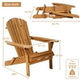 thumbnail image 6 of Adirondack Chair Outdoor Patio Chairs Folding Wooden Accent Lounger Chair with Arms, All-Weather Furniture Seating for Garden Porch Deck Backyard,Natural, 6 of 6
