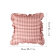 thumbnail image 2 of Plaid Ruffle Throw Pillow Cover 18" Retro Square Ruffled Throw Pillow Cover Vintage Decorative Cushion Case with Scalloped Edge Hidden Zipper for Sofa Couch Living Room, 2 of 5
