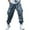 Blue, variant on Men's Baggy Cargo Pants Trendy Casual Parachute Pant Loose Fit Harem Joggers with Pockets for Streetwear Black L