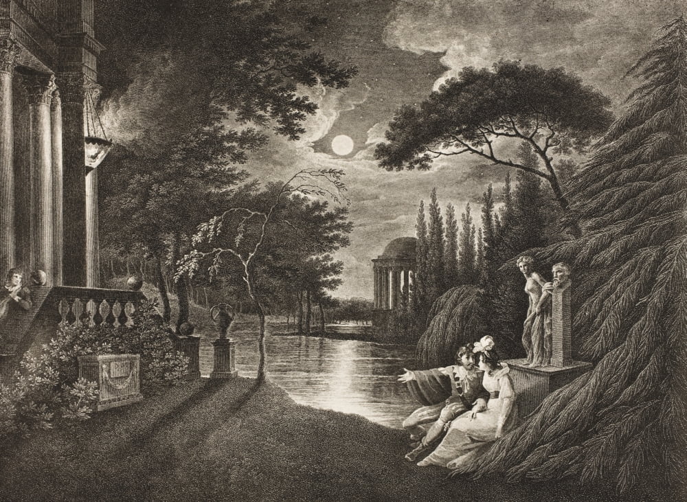 The Merchant Of Venice Act V Scene I Belmont Avenue To PortiaS House Lorenzo Stephano And Jessica From The Boydell Shakespeare Gallery Published Late 19Th Century After A Painting By William Hodges Ca