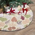thumbnail image 3 of FMSHPON Leaves on a Yellow Xmas Christmas Tree Skirt Stand Mat for Holiday Party Decoration Indoor Outdoor 36 inches, 3 of 3