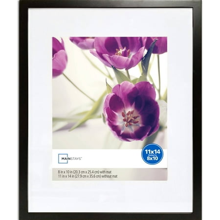Mainstays 11x14 Matted to 8x10 Linear Frame, Black
