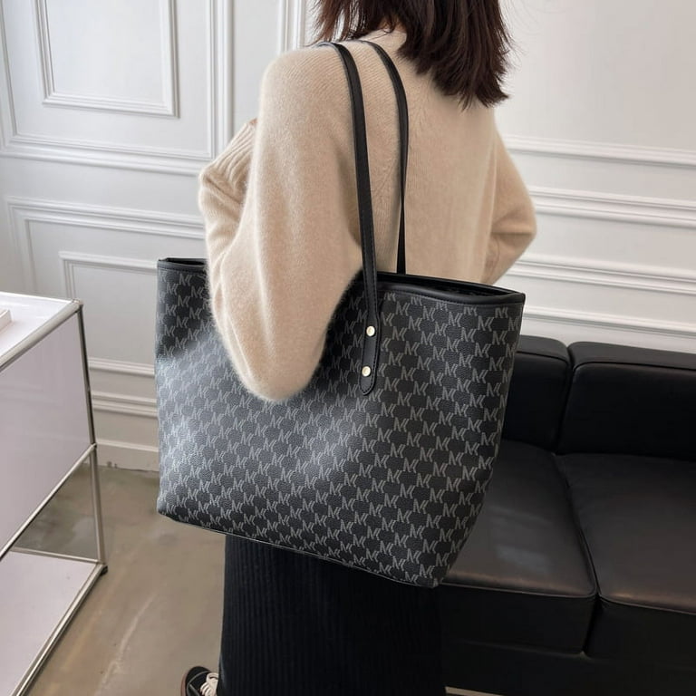 QWZNDZGR 2022 Shangxin Early Autumn Women's Single-Shoulder Large Capacity  Bag Printed Shopping Bag Simple Tote Bag Carrying Western-Style Bag