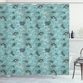 thumbnail image 1 of Ambesonne Japanese Wave Shower Curtain, Sea Dragon, 69"Wx84"L, White Teal and Grey, 1 of 3