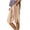 A-Khaki, variant on TEAJOPSUU Bermuda Shorts for Women Knee Length Side Slit Comfy Linen Shorts Casual Summer Boho Print Beach Short with Pockets E-Blue