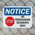 thumbnail image 5 of (2 Pack) No Trespassing Residents Only OSHA Notice Sign 24 Inch X 18 Inch Indoor / Outdoor Rust-Free Aluminum Metal Signs for Workplace, Workshop, and Construction Site, Made in the USA, 5 of 8