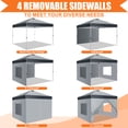thumbnail image 6 of SANOPY 10' x 10' Pop Up Canopy Tent, 1-Push Center Lock, Air Vent, 6 Removable Sidewalls, Easy Up Instant Shelter for Outdoor Events, Parties, Weddings，Gray, 6 of 8