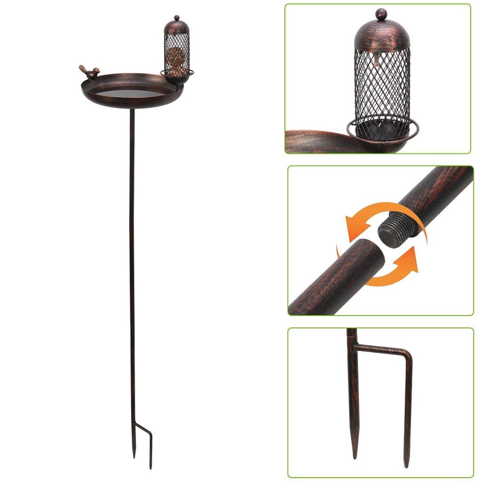 simhoa Bird Bath Birdfeeder Metal Ornament Spa with Pile Decoration Water Bowl Bird Bath Bird Feeders for Lawn Outdoors in The Back Terrace