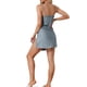 thumbnail image 3 of INSPIRE CHIC Vestidos de salón para mujeres, camisones de satén, vestido de noche con cuello en V, tirantes de espagueti, pijamas, vestido de noche L Gris Claro, 3 of 6