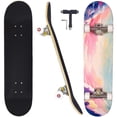 thumbnail image 1 of CAPARK Patinetas para principiantes, adultos, jóvenes, adolescentes, niños, niñas, niños, 31 pulgadas, tablas de skate profesionales completas, 7 capas de arce canadiense, longboards cóncavos de doble, 1 of 5