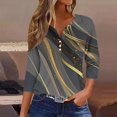 thumbnail image 2 of Jewelreauty Tunic Tops for Women Elbow Length Notch Neck Casual Button Blouses Summer Casual Tees, 2 of 5