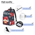 thumbnail image 3 of Vsdgher Three Cute Christmas Gnomes Print Canvas Backpack Travel Rucksack Unisex Knapsack 15.7/17.7Inch Laptop Backpack for Work,College-Small, 3 of 5