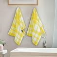 thumbnail image 4 of Dreamtimes Buffalo Plaid Yellow Hand Towel Set of 2, Highly Absorbent Soft Face Hand Towels for Bathroom, Kitchen, Hotel, Gym and Spa, 14 x 28 Inch, 14 x 28 Inch, 4 of 7