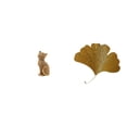 thumbnail image 1 of Estatua de gato de resina y hojas de ginkgo de hierro forjado. Decoración de pared. Escultura abstracta de animal para sala de estar, dormitorio, ofic, 1 of 8