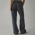 thumbnail image 6 of LWavelet Womens Pinstripe Wide Leg Jeans High Waisted Daily Casual Denim Pants Navy XL, 6 of 8