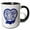 Black/White, variant on 3drose, Thank You- Blue Willow Pattern Heart with Text Ribbon on White, 11oz Two-tone Red Mug