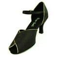 thumbnail image 2 of Blue Bell Shoes HANDMADE Women's Ballroom Salsa Competition Dance Shoes Eva  Heel - Black- 2.5" -8, 2 of 4